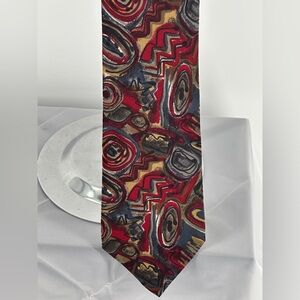 Christian Dior red abstract tie vintage